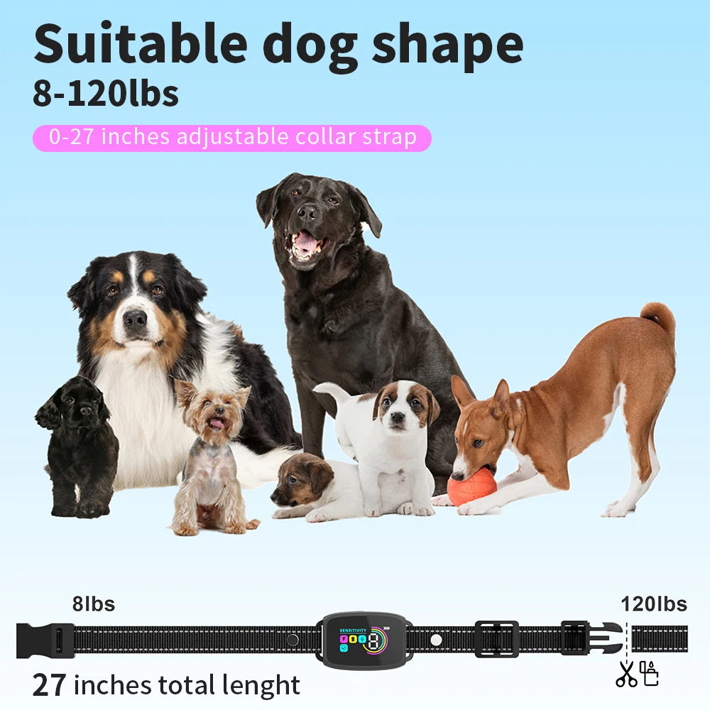Smart Automatic Anti-Barking Dog Collar – Rechargeable, HD Display & IP67 Waterproof