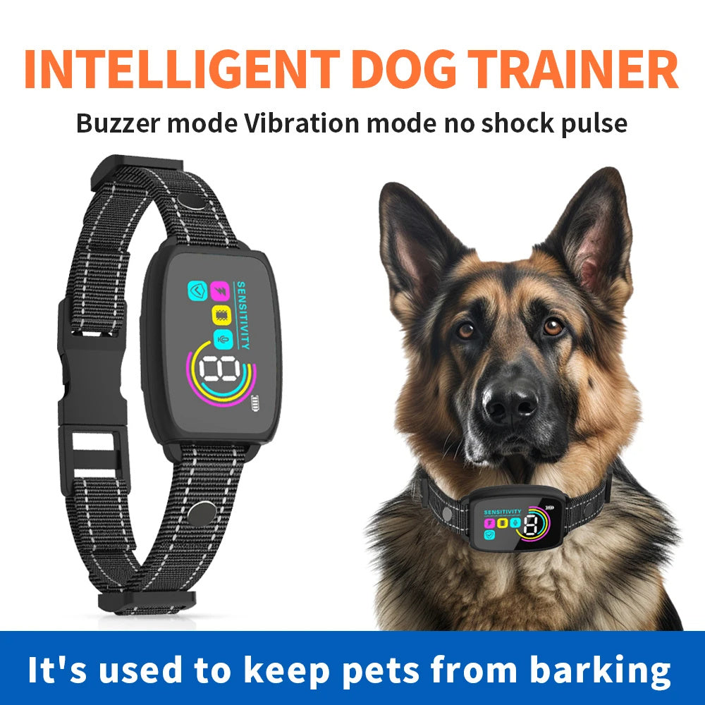 Smart Automatic Anti-Barking Dog Collar – Rechargeable, HD Display & IP67 Waterproof