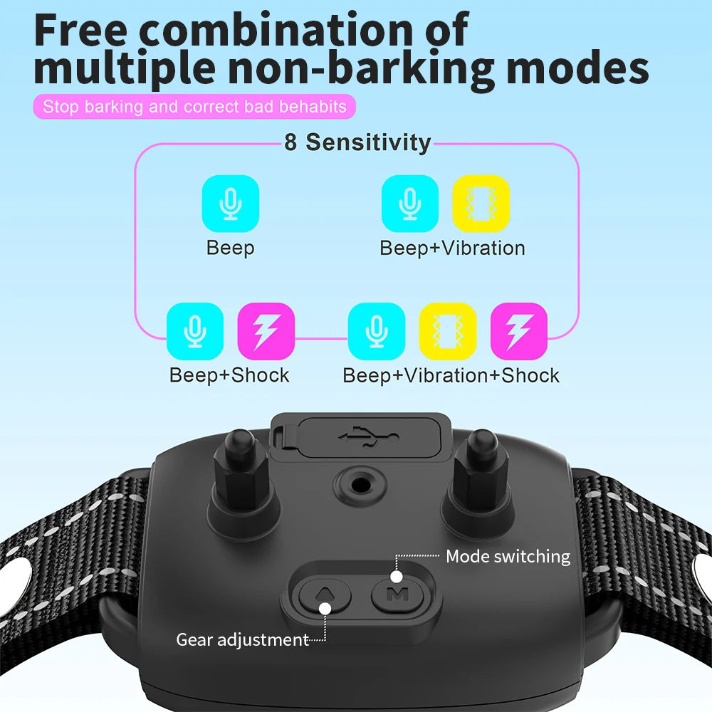 Smart Automatic Anti-Barking Dog Collar – Rechargeable, HD Display & IP67 Waterproof