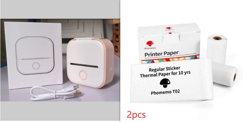 Portable Mini Thermal Label Printer – Phomemo T02 Series, Inkless & Bluetooth