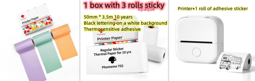 Portable Mini Thermal Label Printer – Phomemo T02 Series, Inkless & Bluetooth